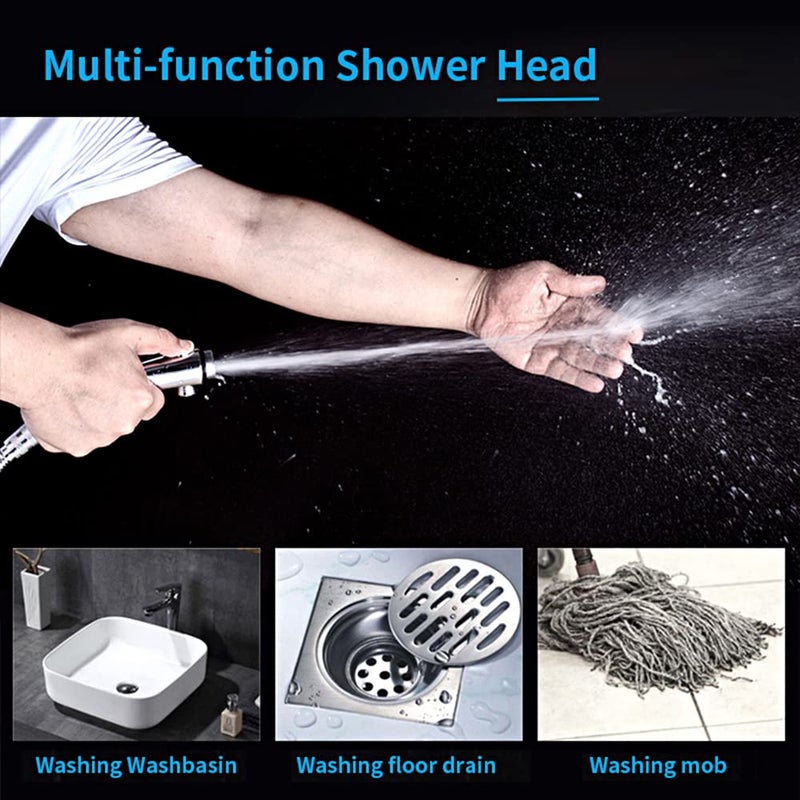 KAIYING Drill-Free High Pressure Handheld Shower Head with ON/OFF Pause Switch 3 Spray Modes Water Saving Showerhead, Detachable Puppy Shower Accessories (M:Shower Head (Chrome)+Bracket+Hose) - Image 4