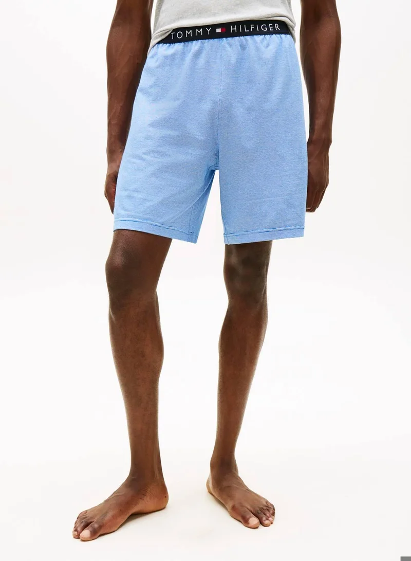 Tommy Hilfiger Timeless Cobalt Mini Stripe Original Stripe Jersey Lounge Shorts for Men | Best Price UAE