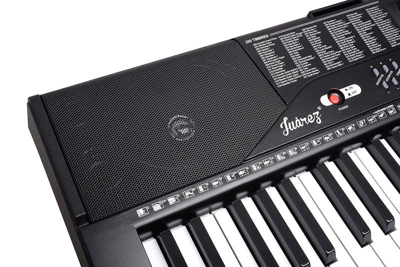 Juarez Opus JRK671 61-Key Portable Electronic Lighting Teaching Keyboard Piano with LCD Digital Display | Adapter | Key Note Stickers | Music Sheet Stand | 255 Rhythms | 255 Timbres | 50 Demos - Image 3