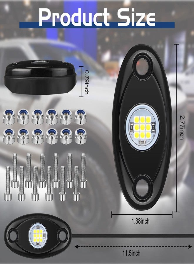 Treela 20 Pods Rock Lights White LED Lights for Car SUV Ambient Underglow Lights Waterproof Neon Trail Rig Lamp Lighting for Truck Motorcycle ATV UTV - Image 4