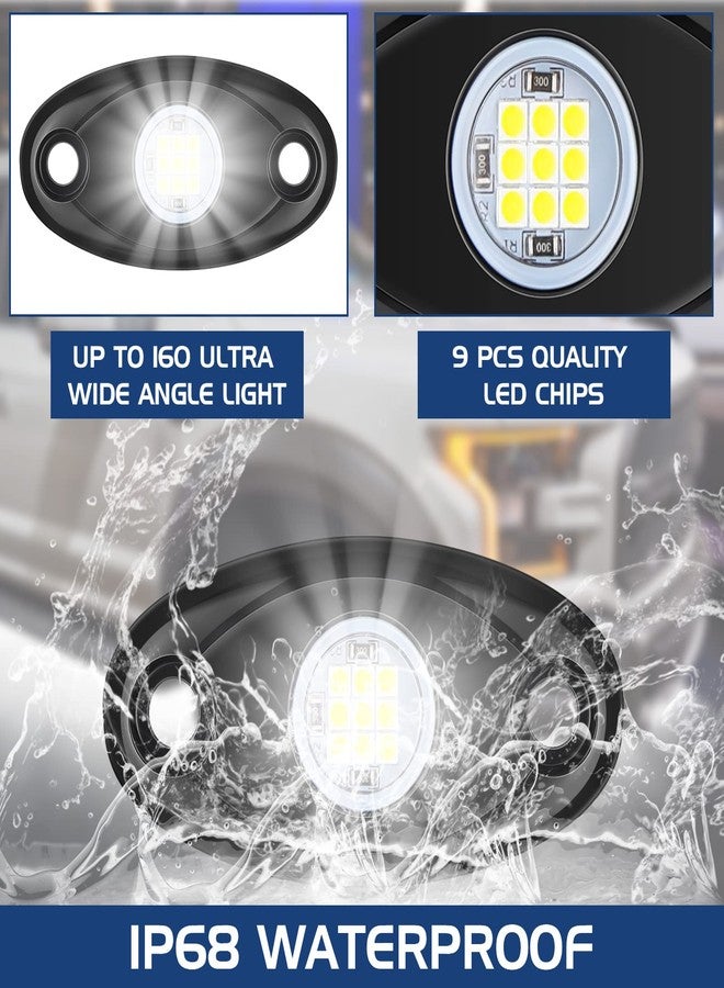 Treela 20 Pods Rock Lights White LED Lights for Car SUV Ambient Underglow Lights Waterproof Neon Trail Rig Lamp Lighting for Truck Motorcycle ATV UTV - Image 5