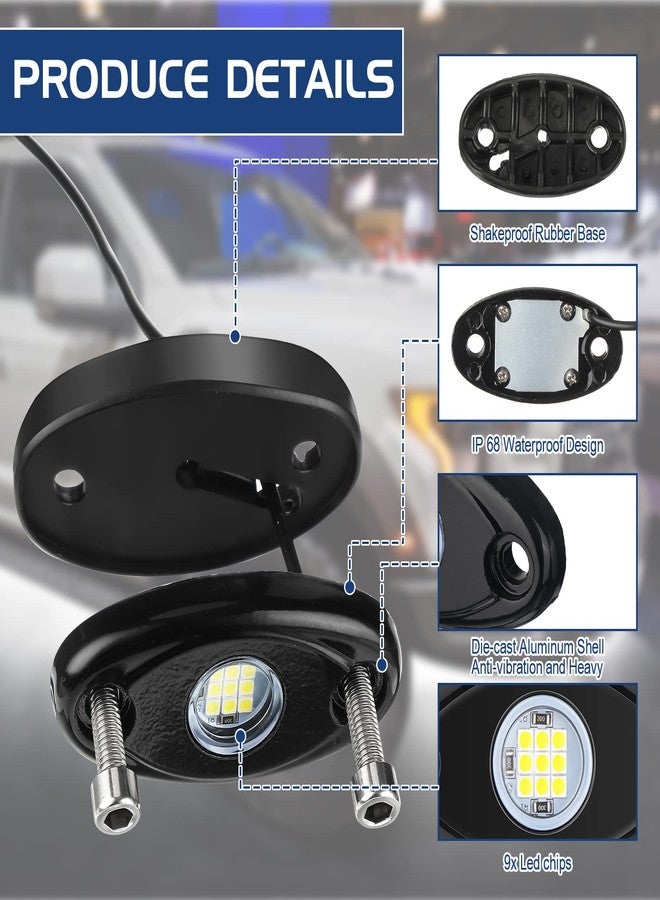 Treela 20 Pods Rock Lights White LED Lights for Car SUV Ambient Underglow Lights Waterproof Neon Trail Rig Lamp Lighting for Truck Motorcycle ATV UTV - Image 3