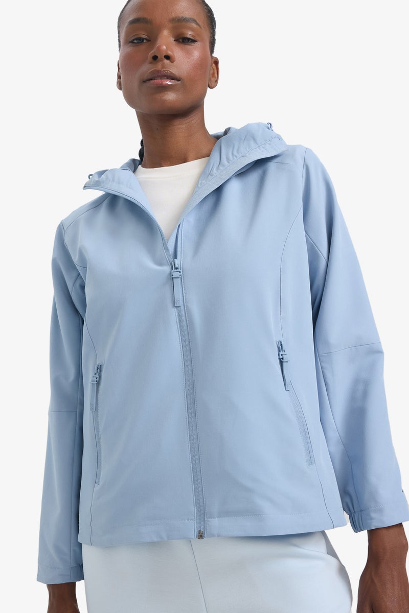 DeFacto Blue Woman DeFactoFit Regular Fit Silk Fabric Waterproof Rain Jacket Casual - Image 1