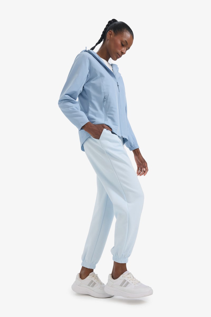 DeFacto Blue Woman DeFactoFit Regular Fit Silk Fabric Waterproof Rain Jacket Casual - Image 2