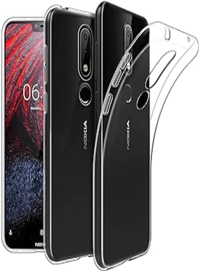 Muzz Nokia 6.1 Plus (Nokia X6) 5.8" TPU Silicone Soft Thin Back Case Cover For Nokia 6.1 / Nokia X6 Clear Cover