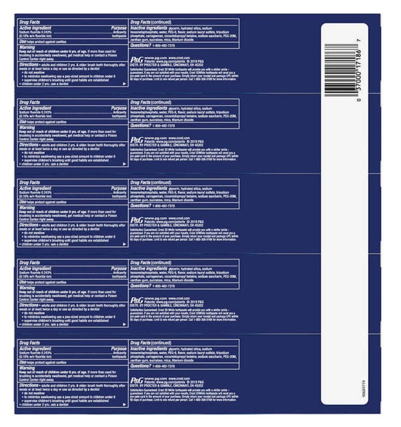 Crest 3D White Advance Whitening Flavoride Anticavity Toothpaste 5 Pack 56 Oz Net Wt 28 Oz - Image 3