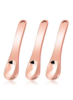WLLHYF WLLHYF Mini Metal Makeup Spatula Skin Care Cosmetic Spoon Reusable Applicator Beauty Scoop for Facial Cosmetic for Face Mask Cream Lotions Moisturizers 3 Rose gold 