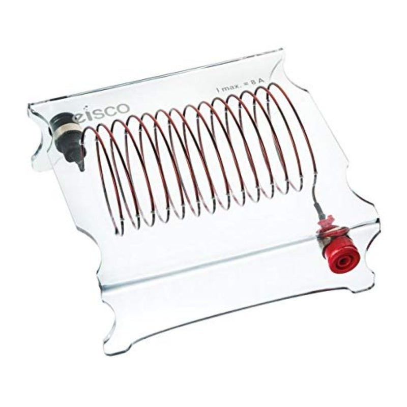 مُظهر المجال المغناطيسي، لولب طويل، إطار أكريليك مع وصلات قابس