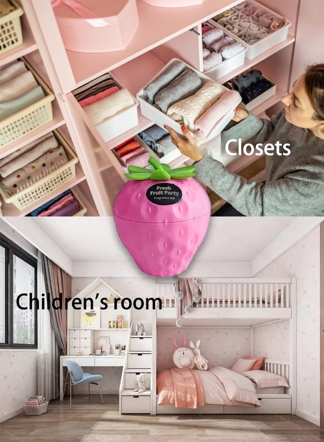 Scented Gel Air Freshener, Super Cute Strawberry Shaped Gift, Made from Natural Plant Essential Oils, Ideal for Living Rooms, Offices, Closets, Cars, Toilets and Bathrooms (Strawberry Flavour) - 120g - Image 3