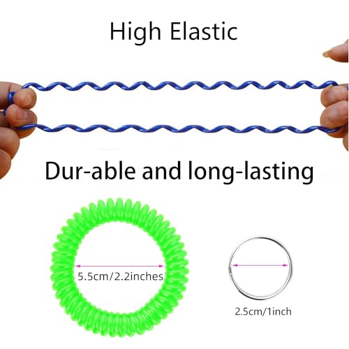 HAMIYELL Pack of 36 Colorful Spring Spiral Wrist Coil Key Chain, Wristband Key Ring (Green) - Image 2