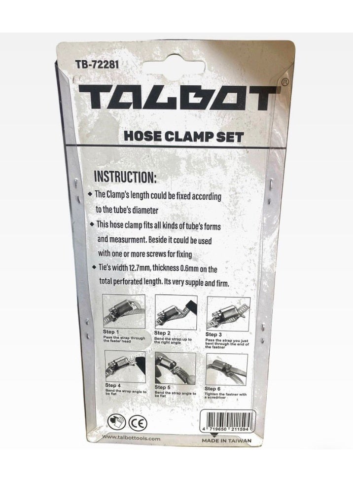 Talbots Stainless Steel Hose Clamp Set – 3M Adjustable Band + 8 Fasteners – Heavy Duty Pipe Clamp Kit - Image 2