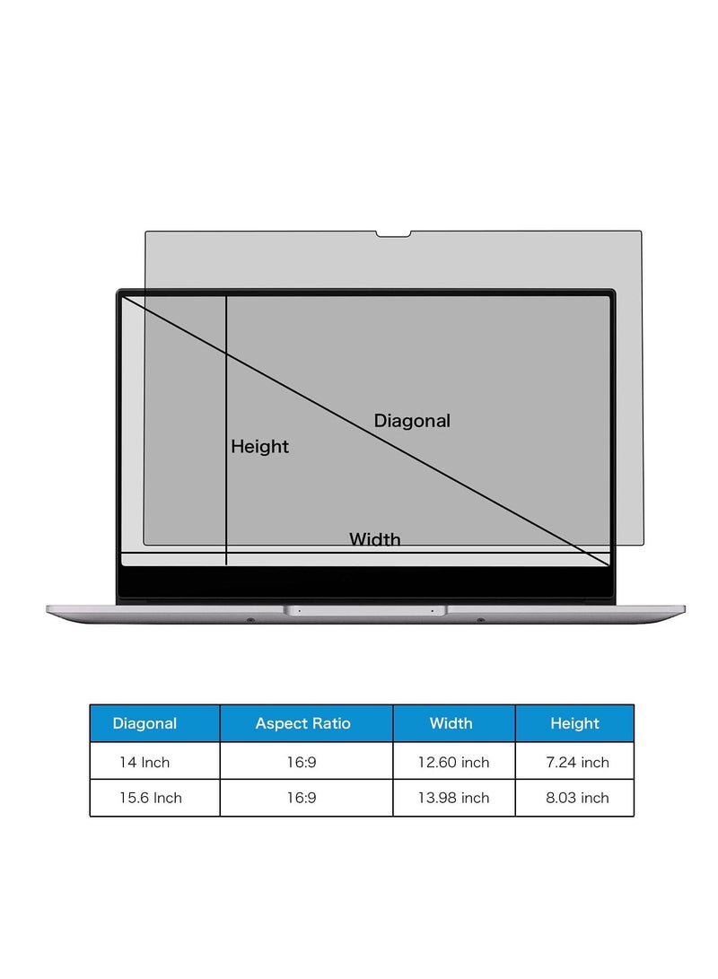 Excefore 14 inch Laptop Privacy Screen Filter, Anti Glare Scratch Proof Screen Protector Privacy Filter for 14 inch Diagonal 16:9 Aspect Ratio Widescreen Laptop - Image 5