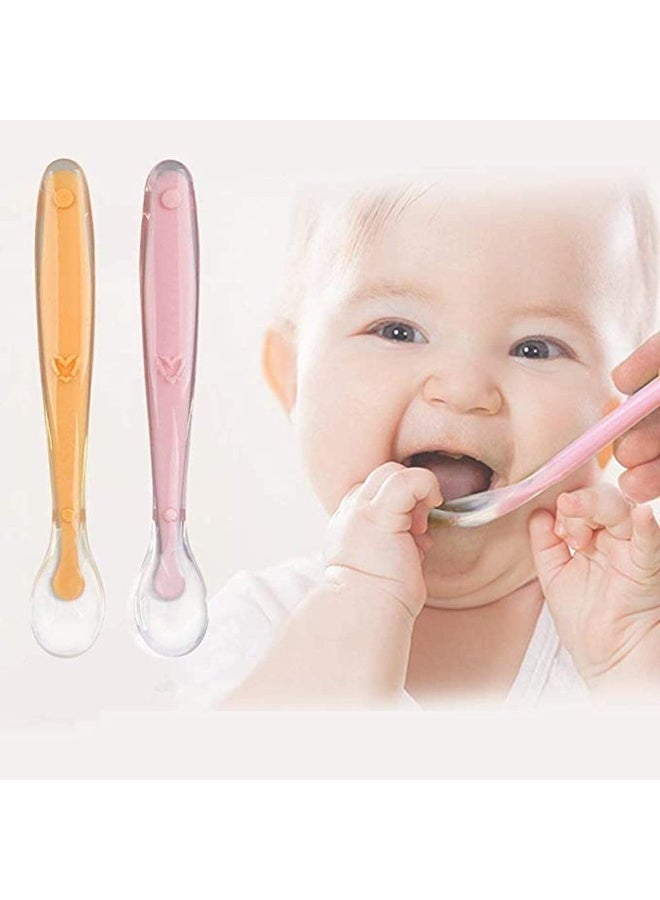 Baby Spoons, Stage 1 Baby Spoons, Soft Tip Silicone Baby Spoons, Infant Feeding and Weaning Spoons for Infants, Toddlers and Children (Pack of 4) - Image 3