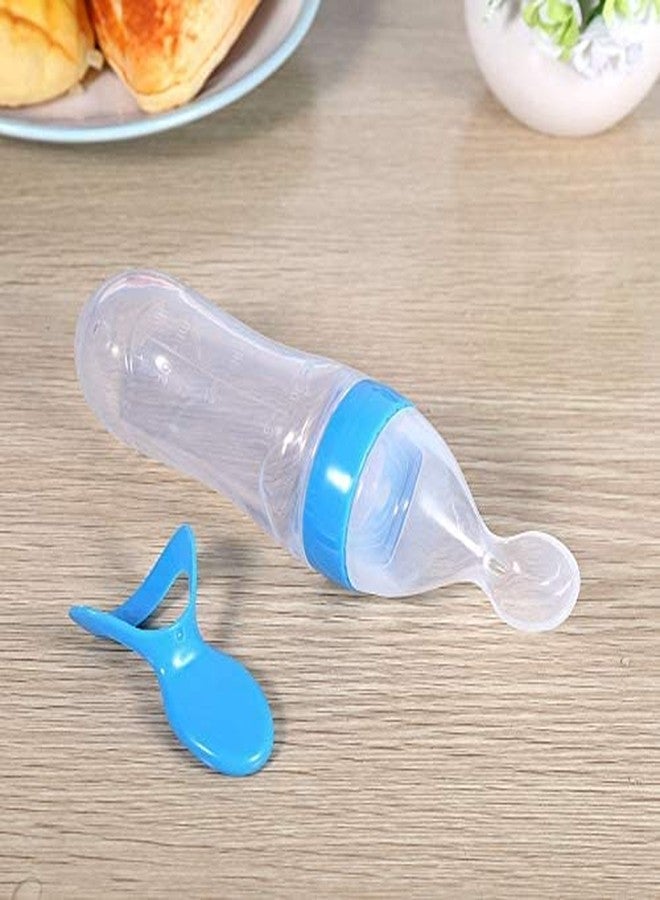 KETKAR Baby Silicone Feeding Bottle Spoon Baby Food Feeder with Standing Base for Infant Dispensing and Feeding (Yellow) - Image 4