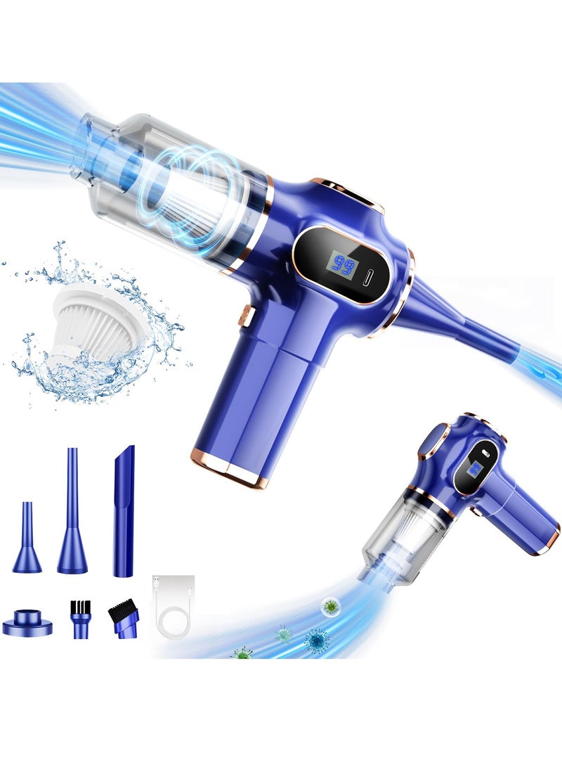 كابتن تيك Handheld Vacuum Cleaner Cordless Computer Vacuum Cleaner Rechargeable Vacuum Cleaner Car Vacuum Cleaner 4 in 1 Mini Portable Car Accessories with 2 Filters for Car Home Travel RV Camper - Image 1