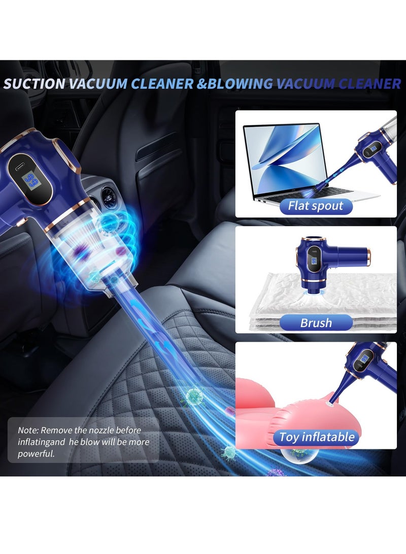 كابتن تيك Handheld Vacuum Cleaner Cordless Computer Vacuum Cleaner Rechargeable Vacuum Cleaner Car Vacuum Cleaner 4 in 1 Mini Portable Car Accessories with 2 Filters for Car Home Travel RV Camper - Image 3