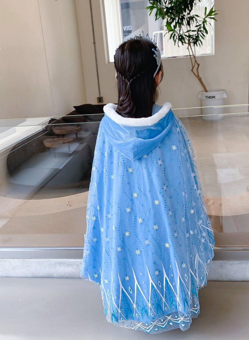 Loquat Fairytale Princess Themed Party Fancy Dress Cosplay Costume With Accessories Blue  - Image 3