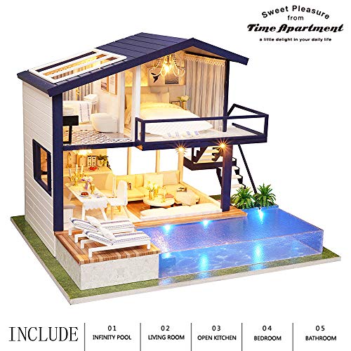 Spilay Dollhouse Miniature with FurnitureDIY Wooden Crafts Doll House Mini Handmade Kit124 Scale Creative Room Idea Gift for Adult Friend Lover Time Apartment with dust Cover Music Box - Image 5