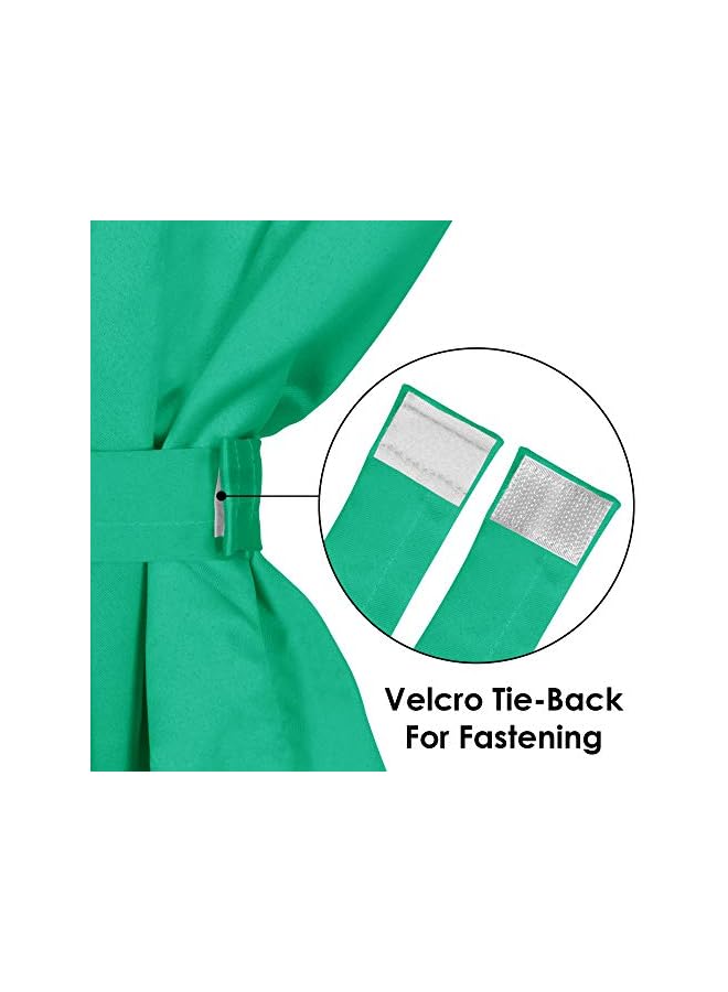 The Bros ستارة نافذة من قماش الساتان الصناعي الفاخر 152 سم، لون أزرق مائل إلى الأخضر، تغطية كاملة 100%، مع حلقات، عبوة من 1 - Image 2