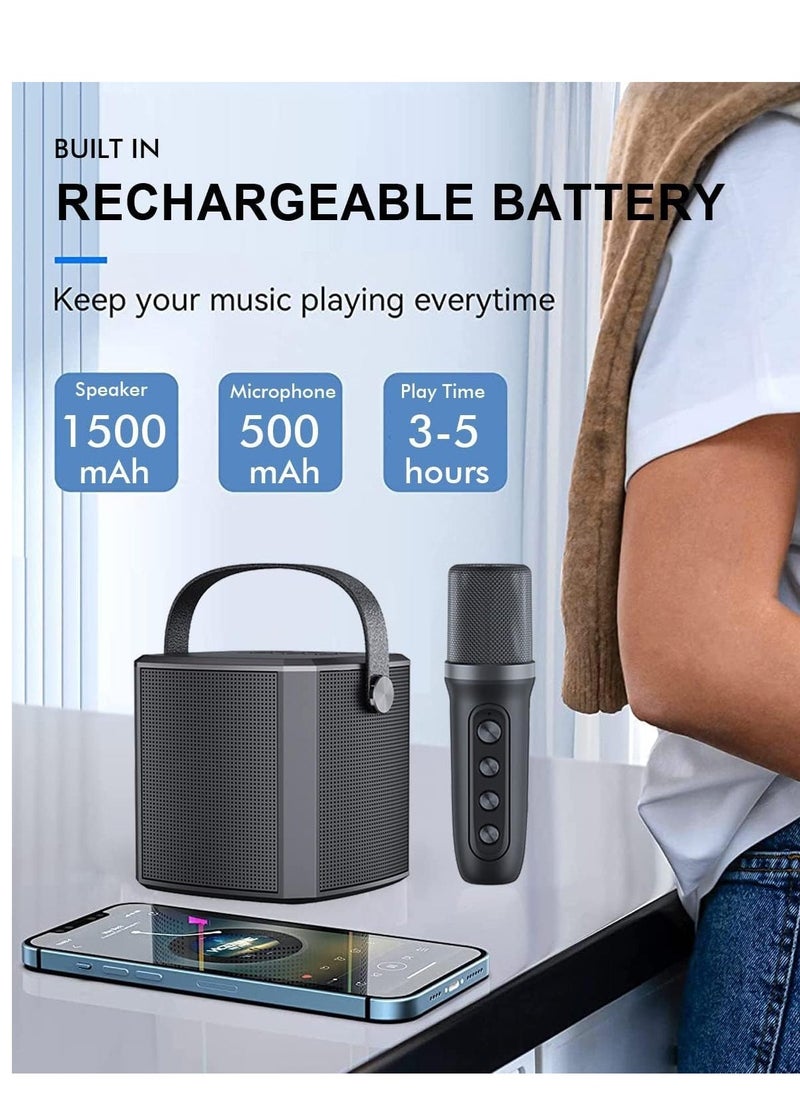 JAJEEK - Karaoke Machine with Bluetooth, Microphones, Portable PA System & Speaker – Wireless Karaoke Set, Bluetooth Karaoke System for Singing, Parties & Events (Black) - Image 1