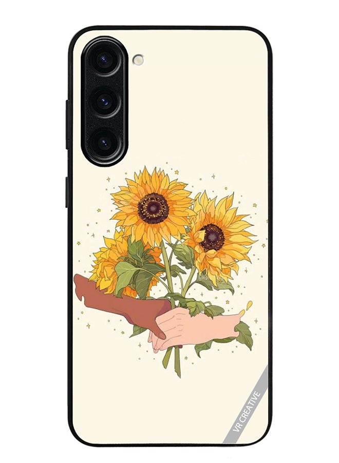 VR CREATIVE Protective Case Cover For Samsung Galaxy S24 Plus Sunflower With Hands Design Multicolour - Image 1