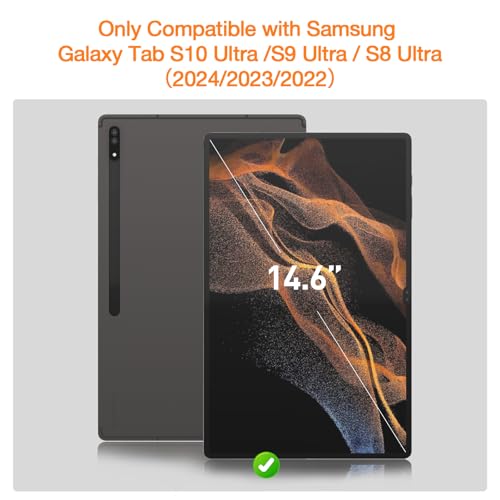 KCT Nano-Texture Glass Screen Protector Compatible with Samsung Galaxy Tab S10 Ultra /S9 Ultra / S8 Ultra 14.6 Inch,Touch Like Silk, Auto-Alignment Tool, Matte Tempered Glass - Image 2
