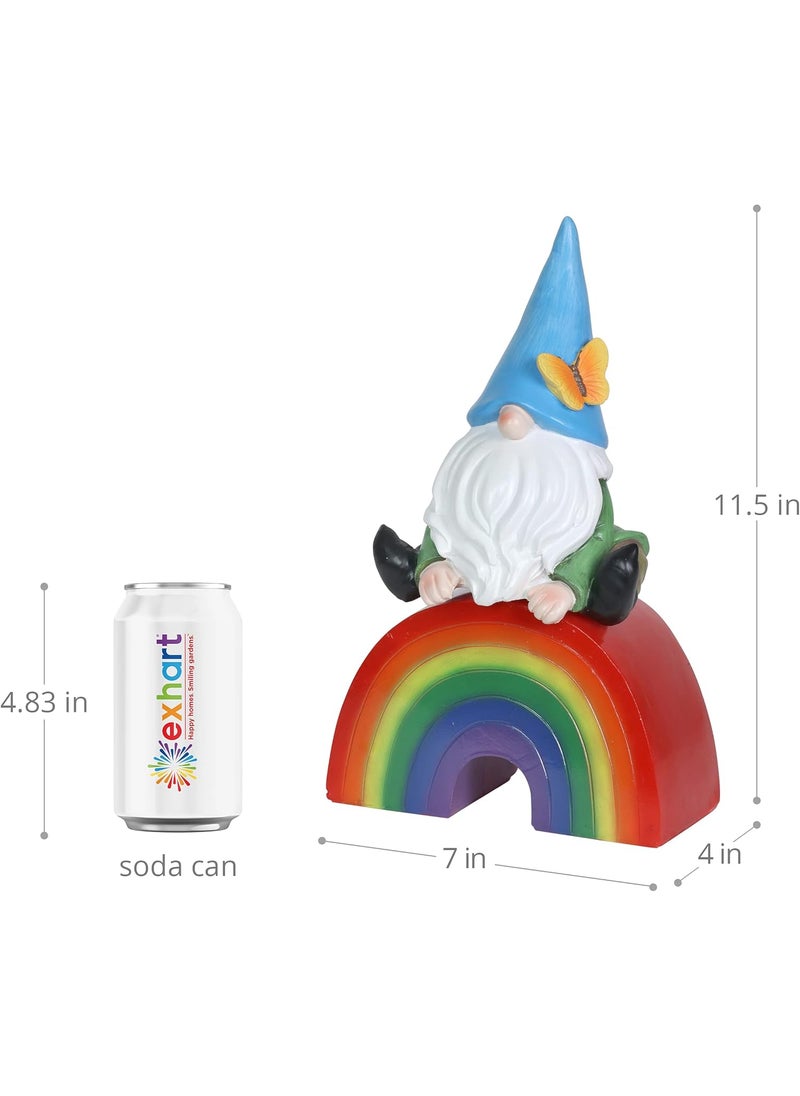 Exhart Exhart Garden Gnome Glowing LED Rainbow Garden Statue Sculpture with Battery Operated Timer Indoor Home Decoration 7 x 4 x 115 Inch  - Image 3