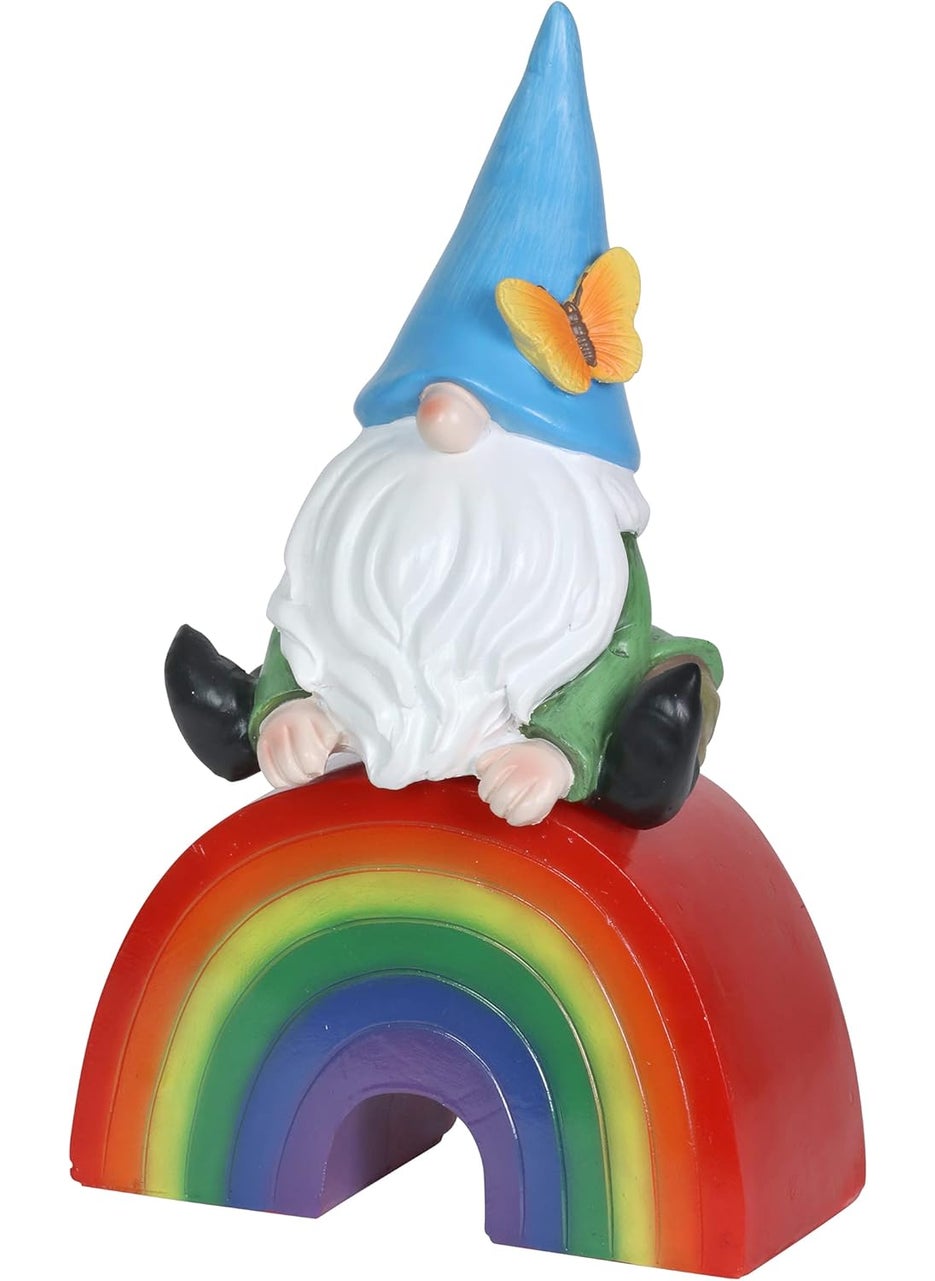 Exhart Exhart Garden Gnome Glowing LED Rainbow Garden Statue Sculpture with Battery Operated Timer Indoor Home Decoration 7 x 4 x 115 Inch  - Image 4