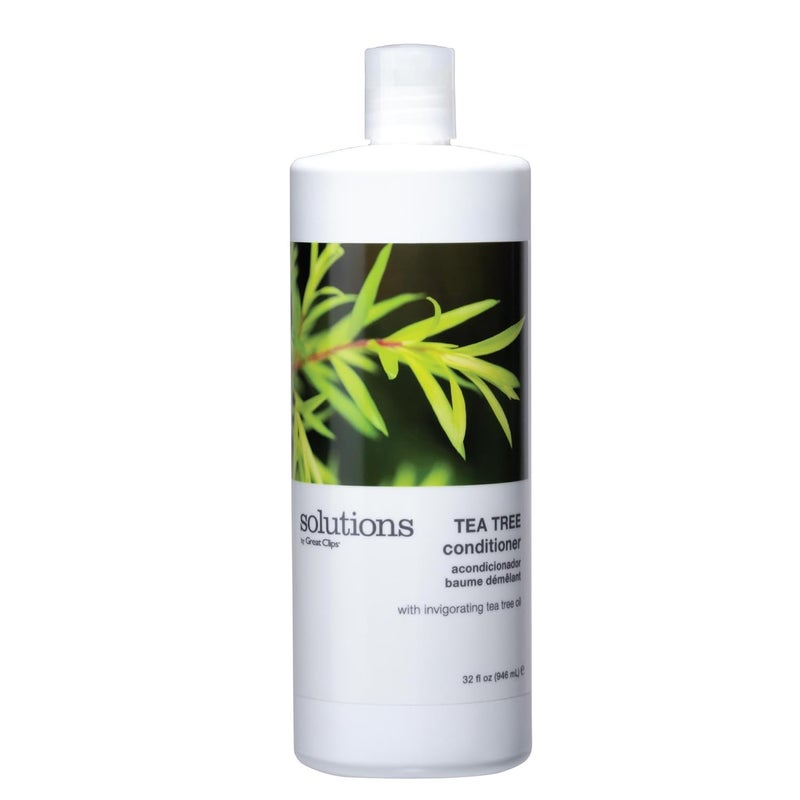 GREAT CLIPS Solutions Tea Tree Conditioner 32 fl oz  Tea Tree and Peppermint Oils  Detangle and Condition  For All Hair Types