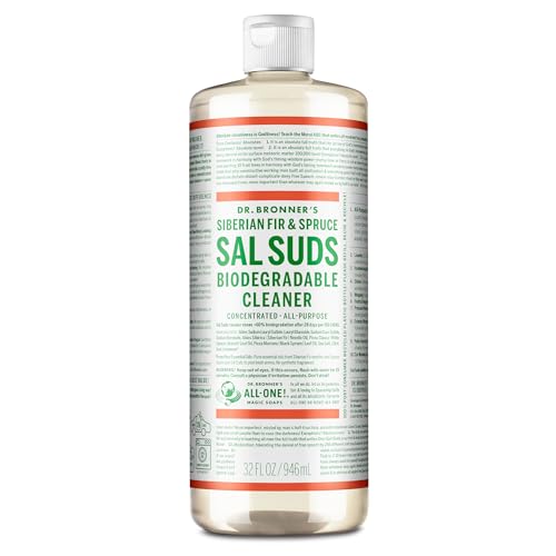 Dr. Bronner's - Sal Suds Biodegradable Cleaner (32 oz) - All-Purpose, Pine Cleaner for Floors, Laundry and Dishes, Concentrated, Cuts Grease and Dirt, Powerful Formula - Image 1