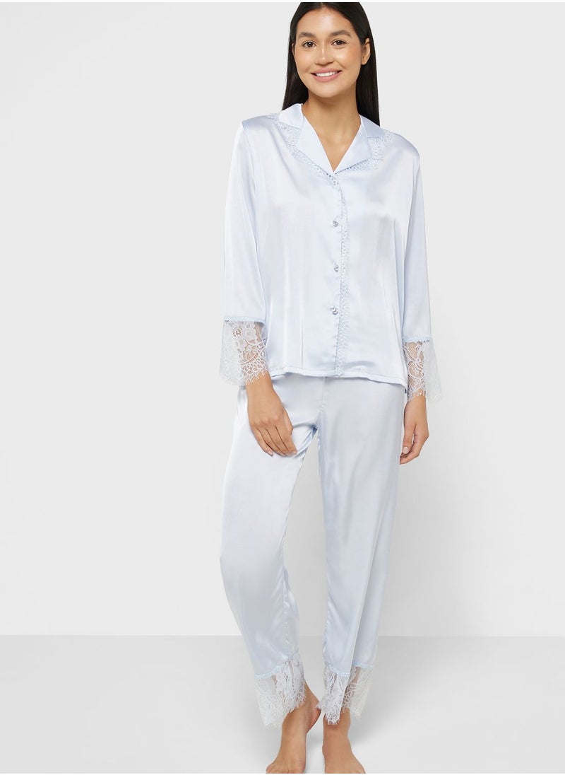 Khizana - Lace Detail Pyjama Set - Image 1
