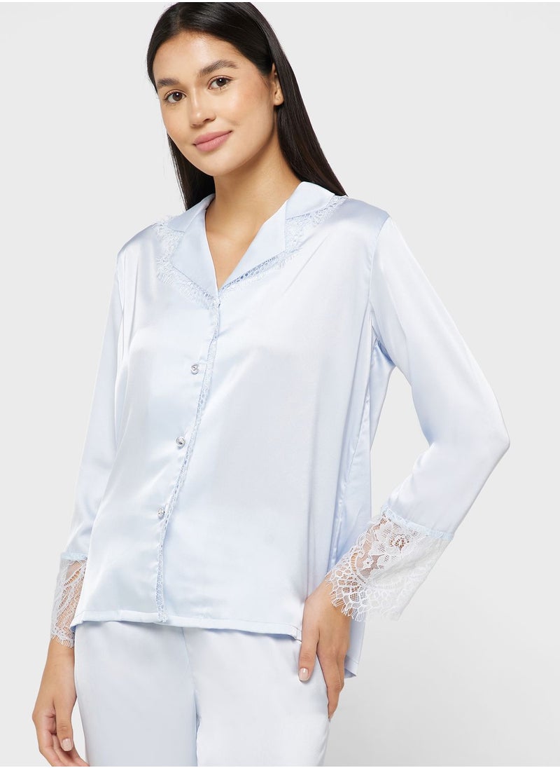 Khizana - Lace Detail Pyjama Set - Image 1