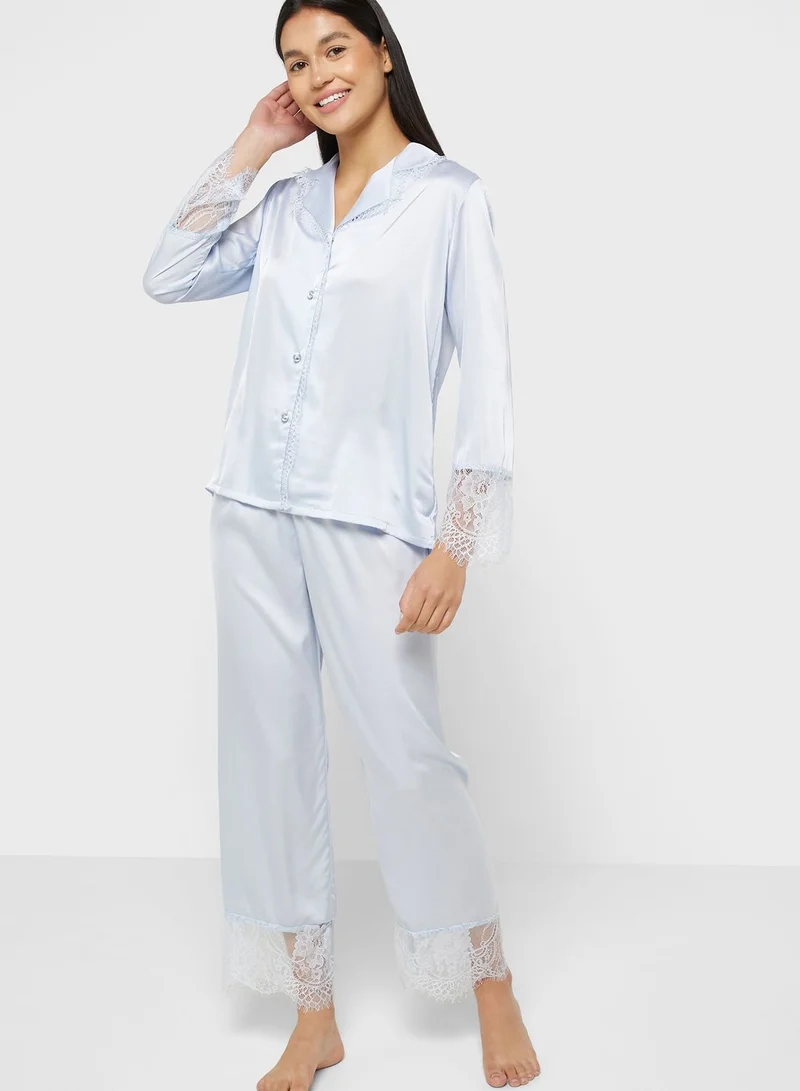 Khizana Lace Detail Pyjama Set