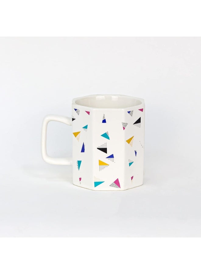 Winds Trading Ceramic Diamond Shape Coffee Mug 320ml Octagonal Design Words Scripted 'Good Idea' Printed Easy Grip Handle Tea Cups Printed Cappuccino Mugs Latte Hot Choco Office Bedroom Home Tableware Dining Cup - Image 2