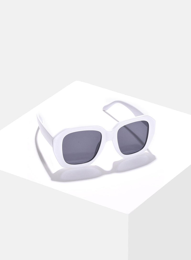Haute Sauce Black Lens White Wayfarer Sunglasses - Image 3