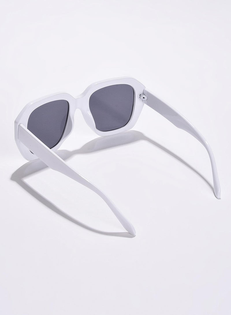 Haute Sauce Black Lens White Wayfarer Sunglasses - Image 4