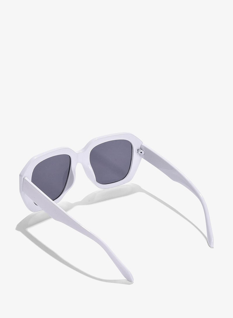 Haute Sauce Black Lens White Wayfarer Sunglasses - Image 4