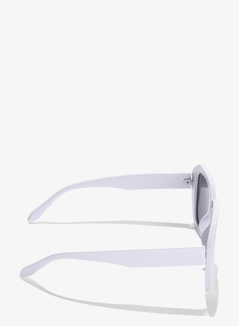 Haute Sauce Black Lens White Wayfarer Sunglasses - Image 5