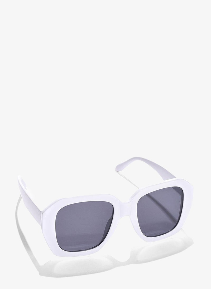 Haute Sauce Black Lens White Wayfarer Sunglasses - Image 3