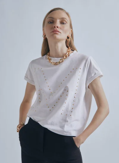 Lola Casademunt T-shirt with M rhinestone detail