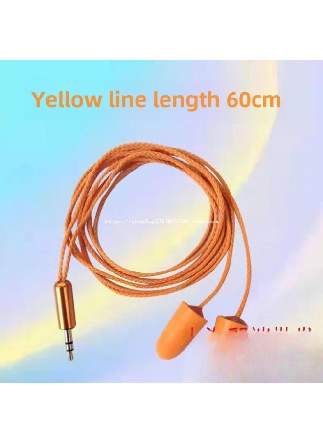 Bluetooth Wired Bass Work Lazy Listening To Songs HD Call Labor Protection Earplug Headset Camouflage Anti-Noise-Color:Blue Line 60cm