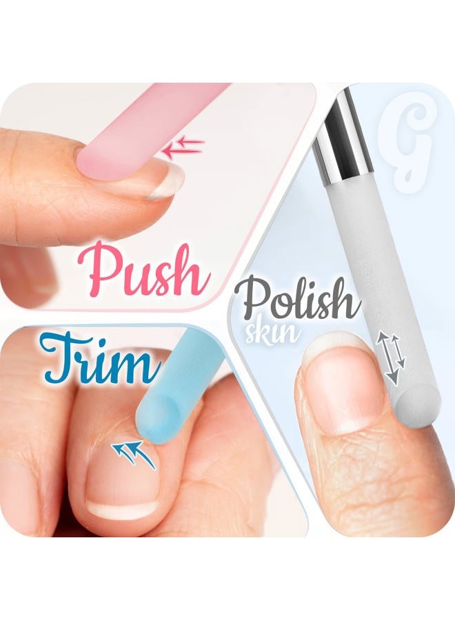 Gladzy Glass Cuticle Pusher Nail File - Manicure Sticks, Professional Precision File Skin Pusher for Cuticle, Sanding Surface Never Wear Out, Genuine Czech Quality - Turquoise - Image 3