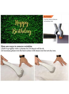 Avezano Green Leaves Happy Birthday Backdrop For Jungle Safari Birthday Party Decorations Banner Nature Green Grass Wall Birthday Party Photoshoot Photobooth Photography Background(7X5Ft)  - Image 5