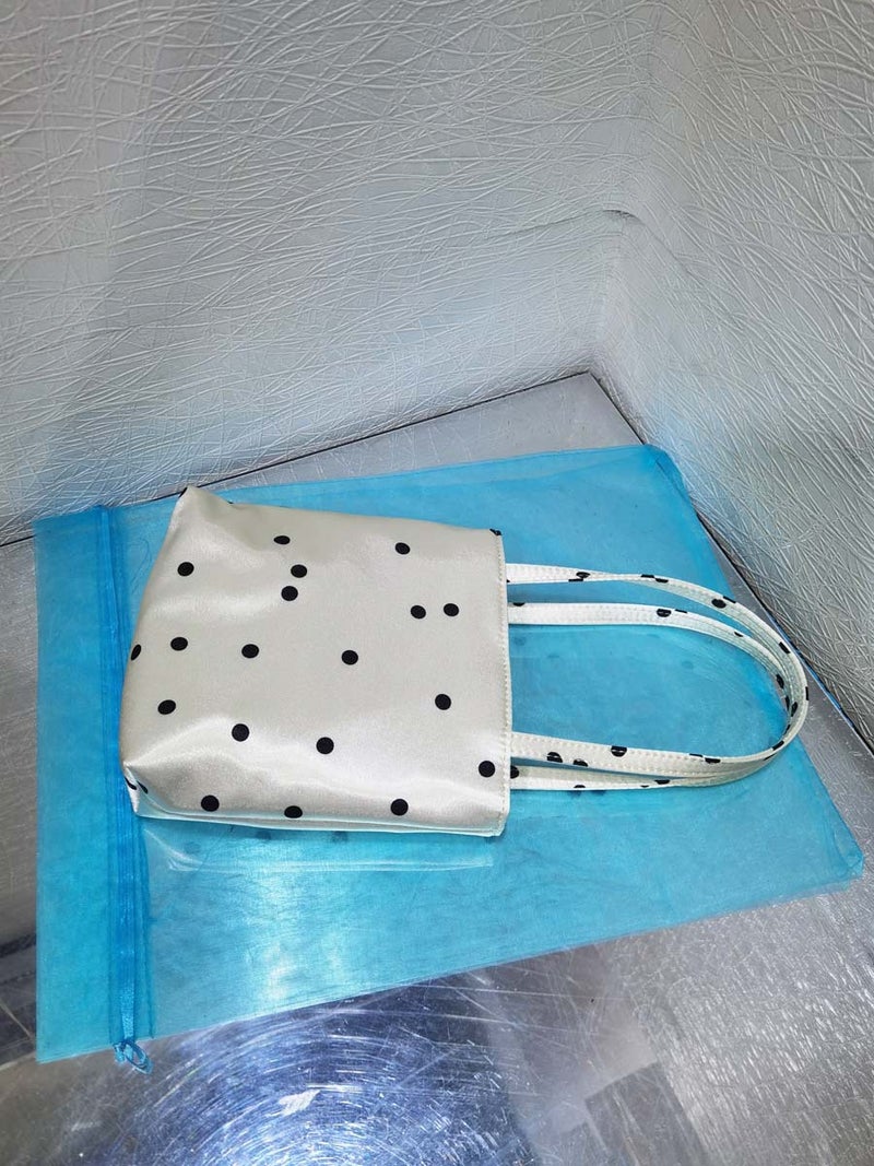 Women'S Bag Niche Retro Satin Polka Dot Small Square Bag Handbag Women'S Shoulder Bag Underarm Bag Crossbody Bag - Image 1