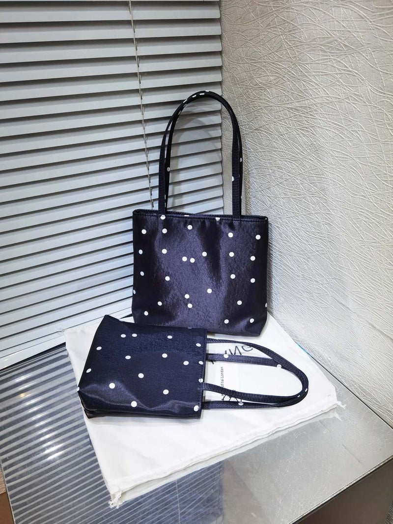 Women'S Bag Niche Retro Satin Polka Dot Small Square Bag Handbag Women'S Shoulder Bag Underarm Bag Crossbody Bag - Image 2