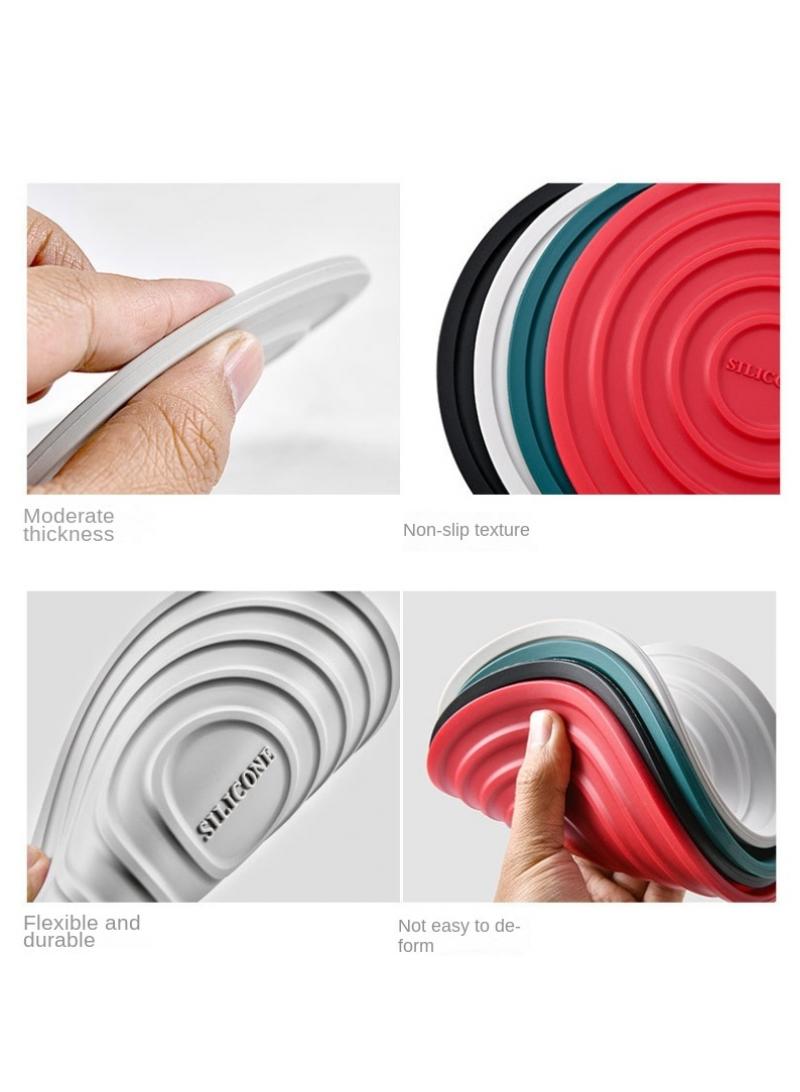 general 1 Set Of Thickened Circular Thermal Insulation Pads With Storage Rack Pot And Bowl Mats Anti Scalding And High-Temperature Resistant Dining Table Mats Cup Mats Anti Slip Mats - Image 3