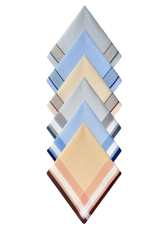 ZGZUN 6 Pack Men's Handkerchiefs Soft Cotton Handkerchiefs for Men Premium Assorted Men Hankies (B) - Image 1