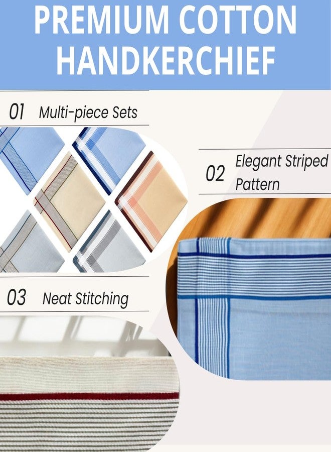 ZGZUN 6 Pack Men's Handkerchiefs Soft Cotton Handkerchiefs for Men Premium Assorted Men Hankies (B) - Image 3