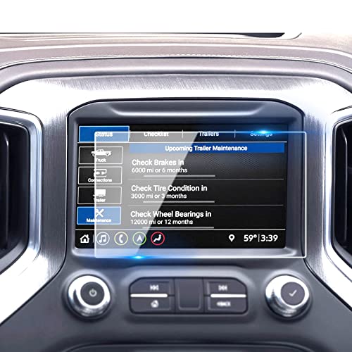 Moonlinks حامي شاشة Moonlinks لجهاز GMC من 2015-2021 GMC Sierra/Canyon Chevy Silverado/Colorado، زجاج مقسى بصلابة 9H مضاد للتوهج والخدوش وبصمات الأصابع، حامي شاشة مركزية بحجم 8 إنش - Image 1
