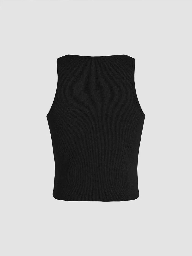 HICCUP Basic Button Detailed Crop Top